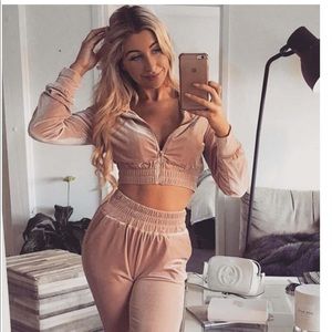 Meshki Kenna velvet tracksuit Jacket
